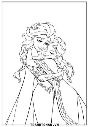 Download giành tô màu sắc công chúa Elsa và Anna