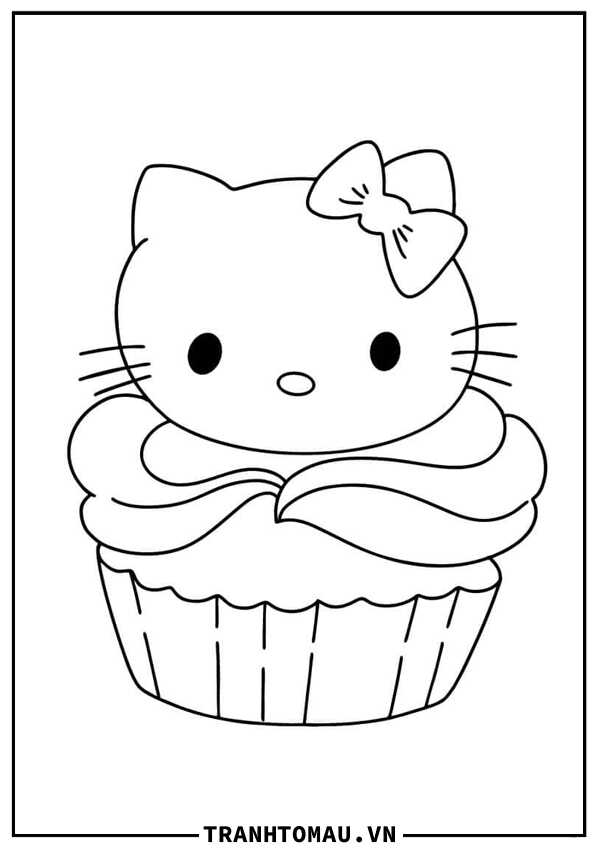 hình ảnh bánh cupcake cho bé tập tô màu