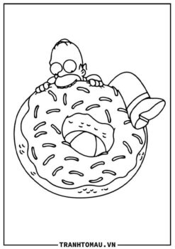 hình ảnh tranh tô màu bánh donut