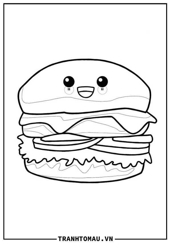 tranh to mau banh hamburger 2