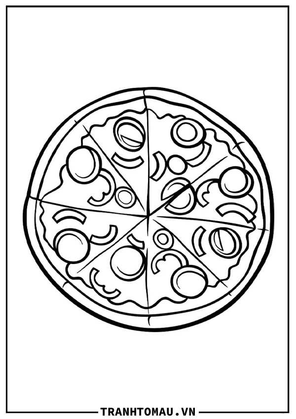 Trang tô màu bánh pizza cho bé