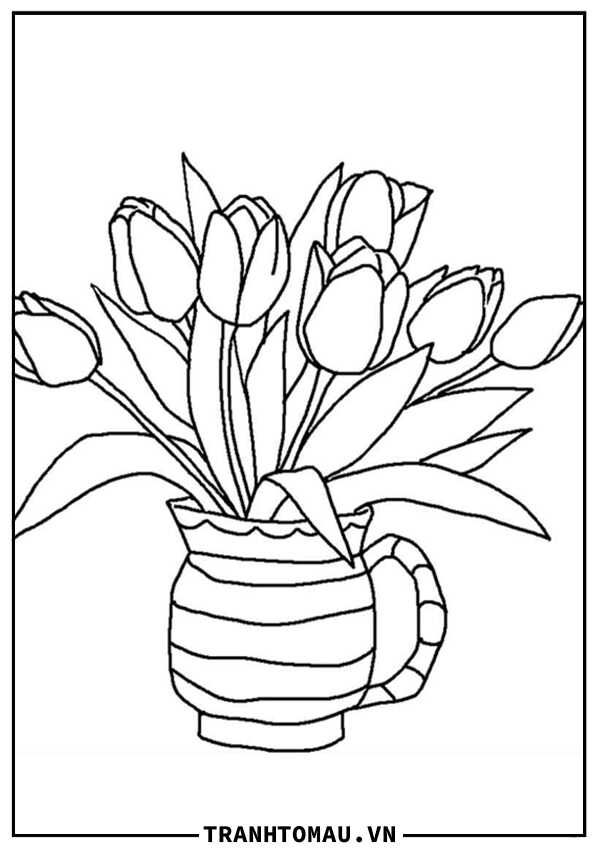 tranh to mau hoa tulip 6