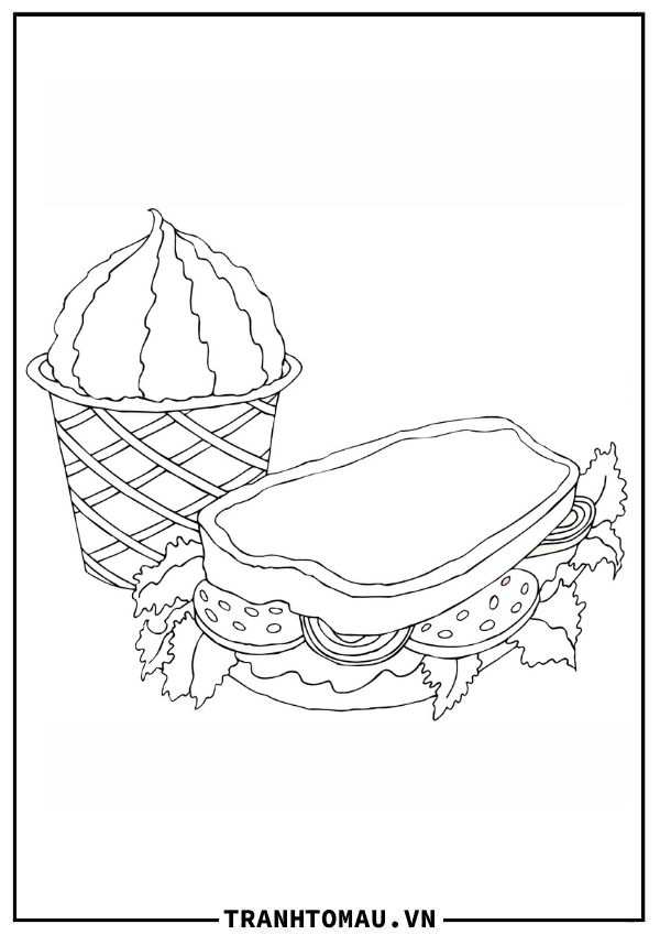 Bộ 10 tranh tô màu Chủ đề đồ ăn thức uống khổ giấy A4 | Lazada.vn