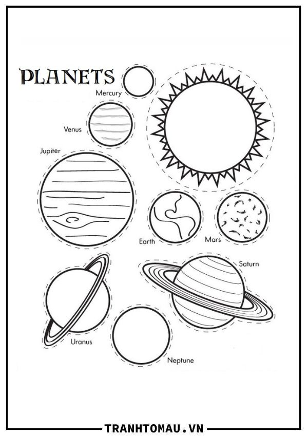 55 Tranh tô màu các hành tinh, trái đất và hệ mặt trời Update 2022