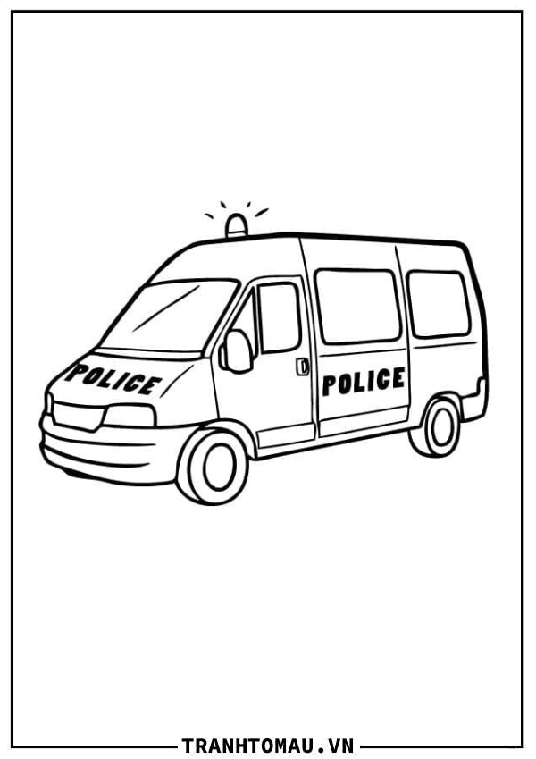 Tranh tô màu xe ô tô cảnh sát 00 « in hình này