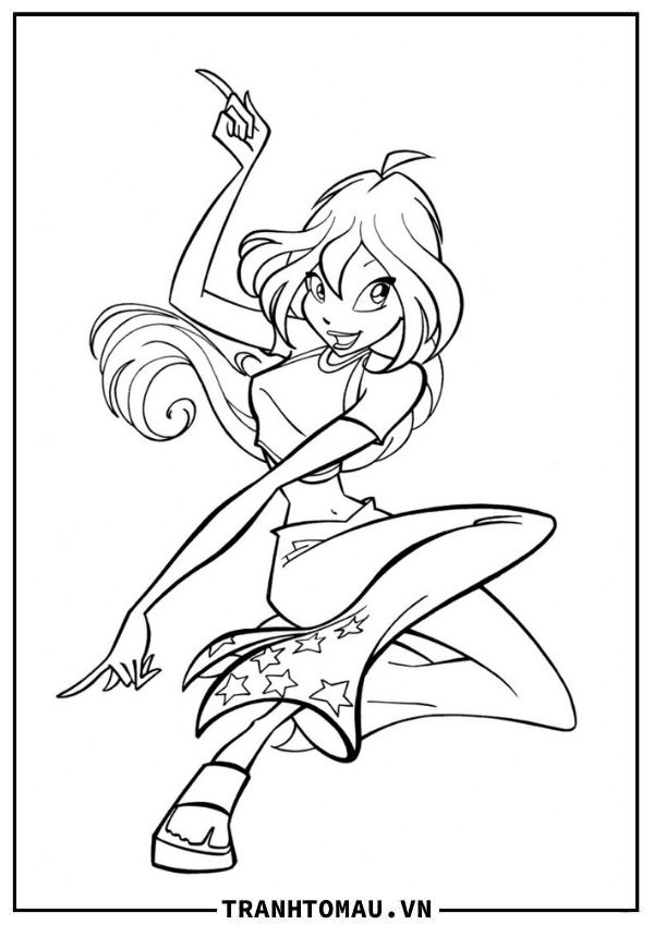 Coloring book page Stella and Flora Winx Club art for kids Ami channel -  YouTube