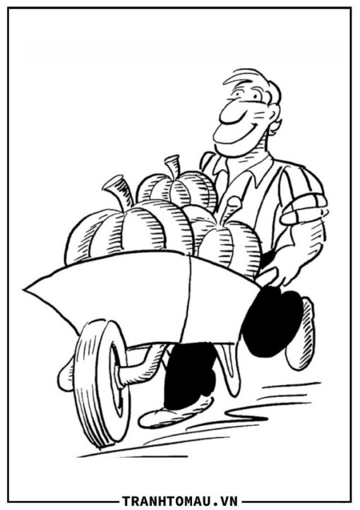 Farmer with Pumpkin Harvest Coloring Page 768x1024 1