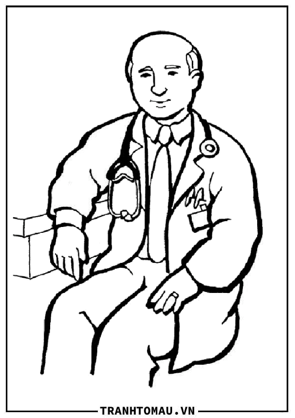Tranh tô màu Bác Sĩ