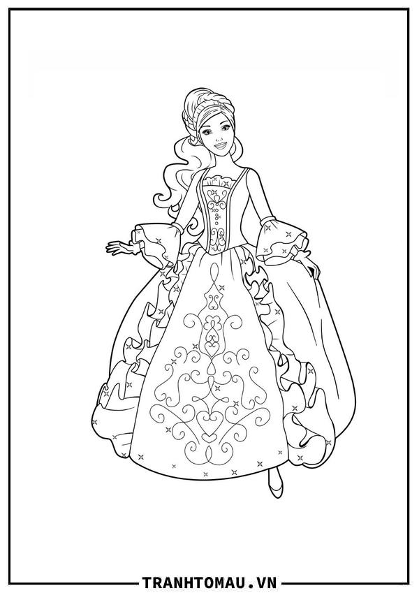 Tranh Tô Màu Công Chúa Barbie