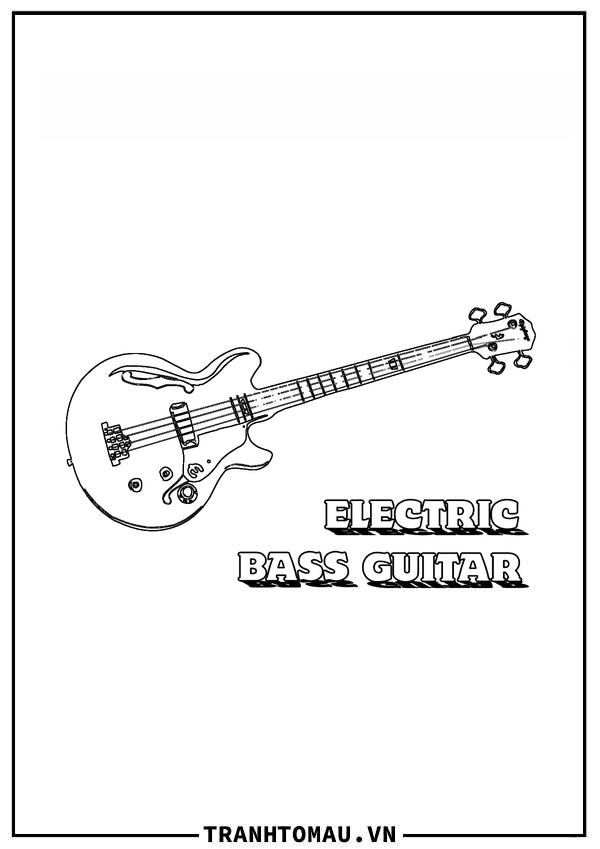 Bộ tranh tô màu Đàn Guitar cho bé tập tô tại nhà