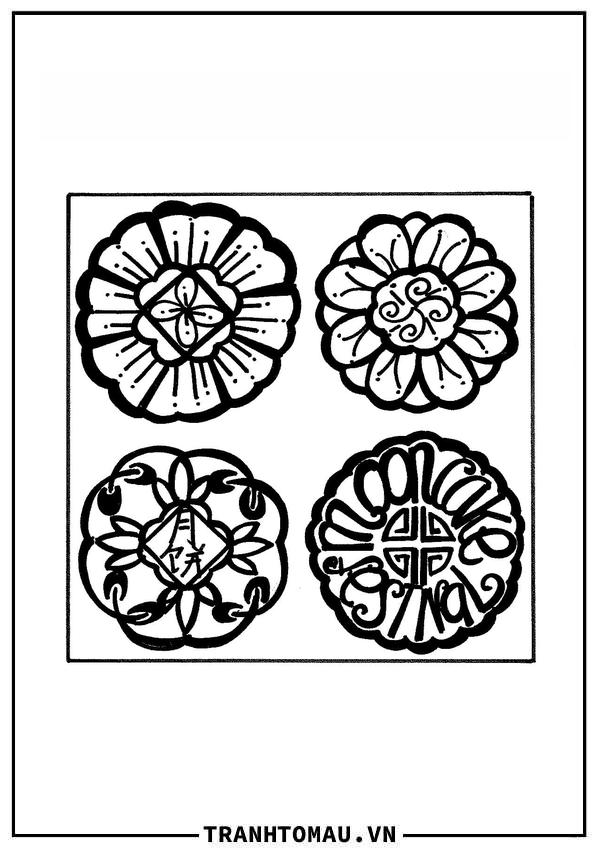 Tuyển tập tranh tô màu Bánh Trung Thu đơn giản, đẹp nhất cho bé