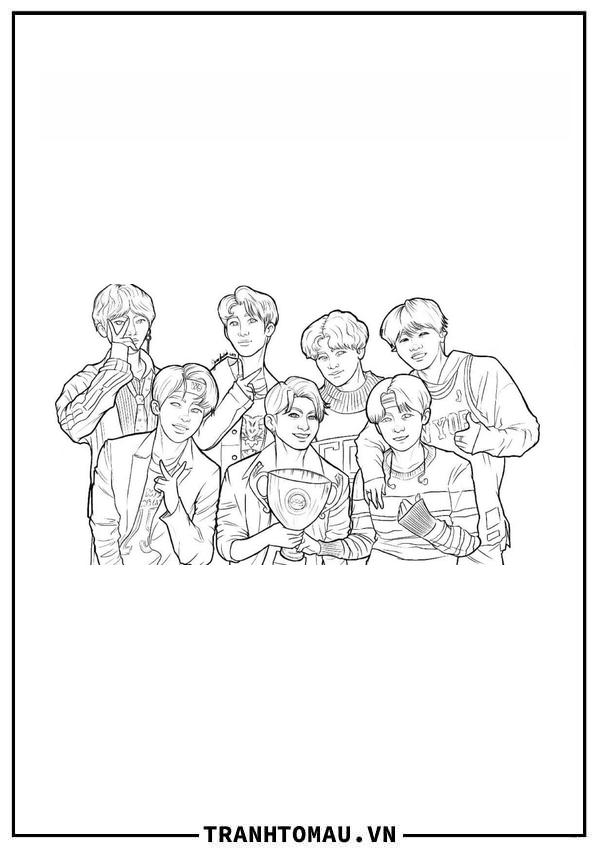 Lưu ngay các mẫu tranh tô màu Bts đẹp nhất cho bé