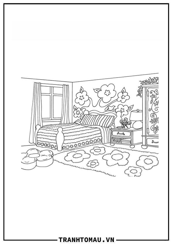 Bỏ túi ngay bộ tranh tô màu Phòng Ngủ đẹp nhất bé nào cũng "mê tít"