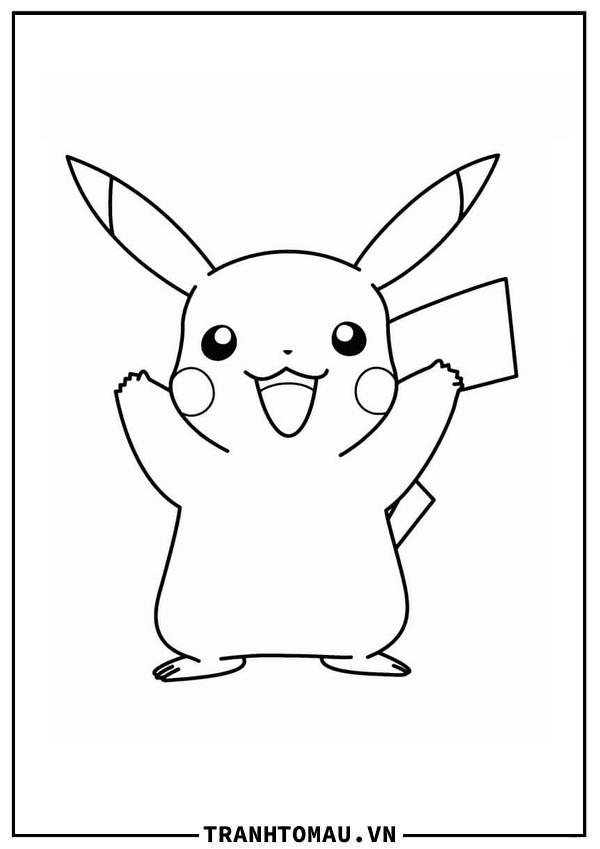 Bộ tranh tô màu Pikachu dễ thương, đáng yêu nhất cho bé