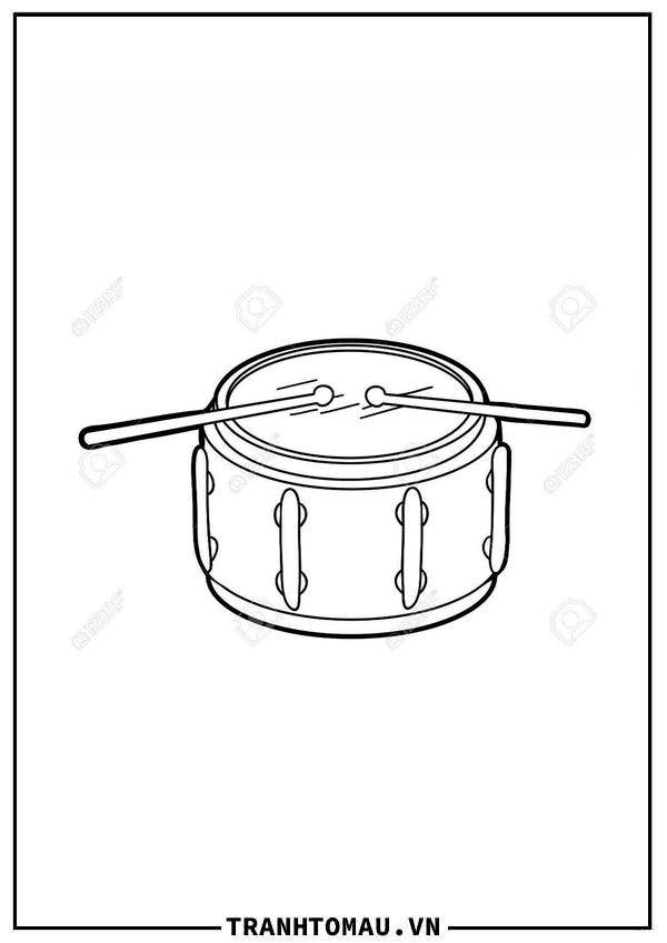 Sưu tầm tranh tô màu Trống đẹp nhất cho bé