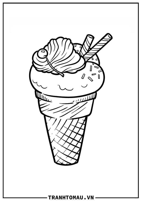 Tranh Tô Màu Cây Kem