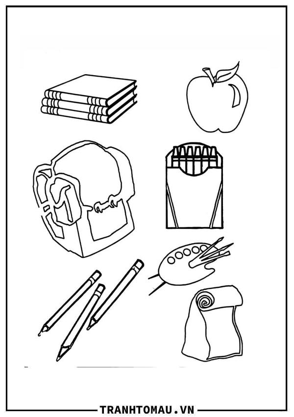 Khám phá 61+ Tranh Tô Màu Đồ Dùng Học Tập đầy đủ nhất