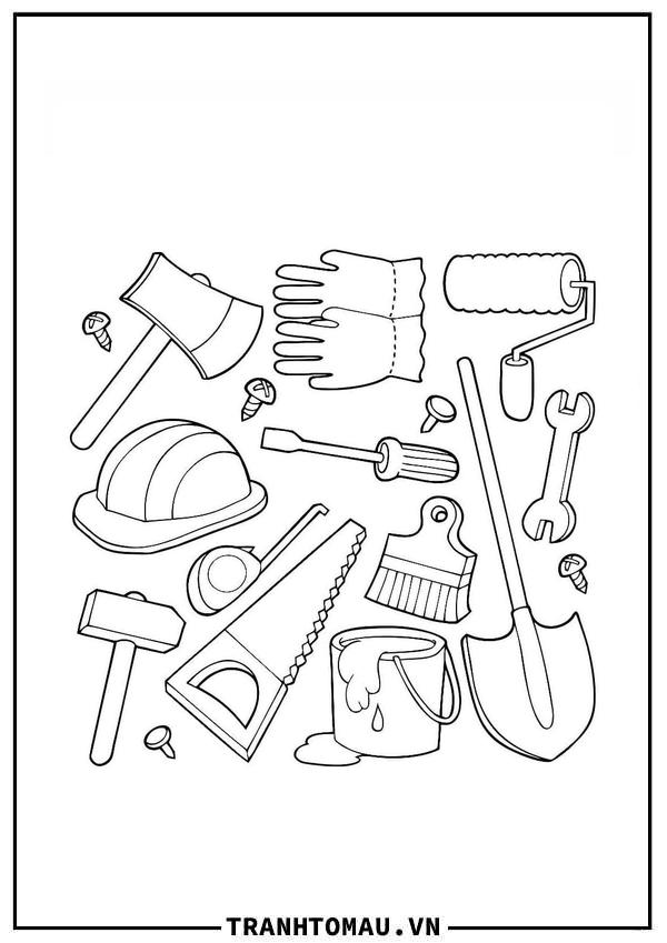 Tuyển tập 30+ Tranh Tô Màu Dụng Cụ đẹp nhất cho bé