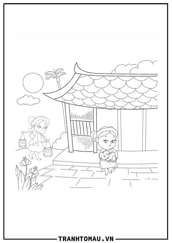 Tranh Tô Màu Truyện Cổ Tích Tấm Cám