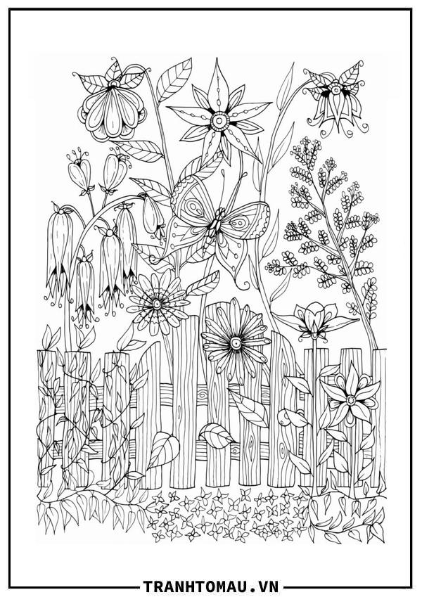Tranh Tô Màu Vườn Hoa