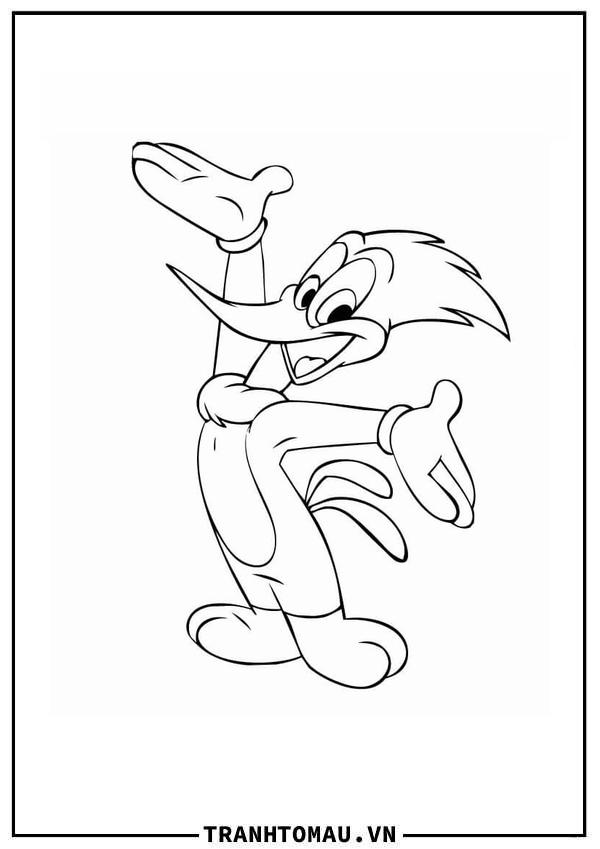 Tranh Tô Màu Chim Gõ Kiến Woody