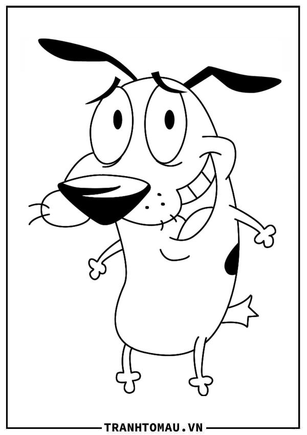Sưu tập những mẫu tranh tô màu Chú Chó Courage đơn giản, đẹp nhất cho bé
