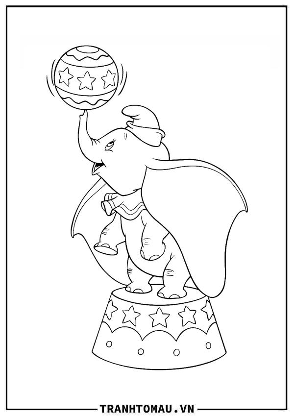 Bỏ túi ngay bộ tranh tô màu Chú Voi Dumbo siêu đáng yêu cho bé