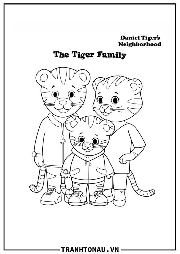 Trọn bộ sưu tập tô màu Chú Hổ Daniel siêu đáng yêu cho bé